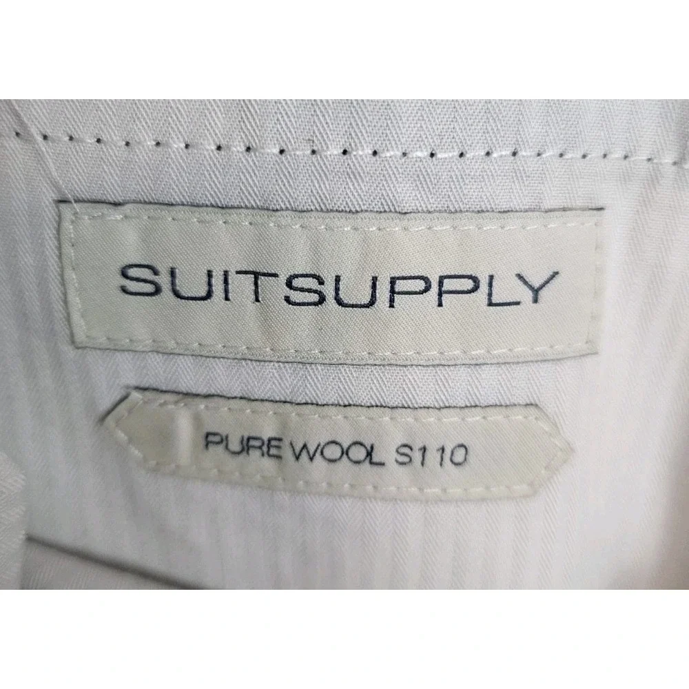 Suitsupply Men's Vitale Barberis Canonico Straight Leg Wool Trousers Black 34x32